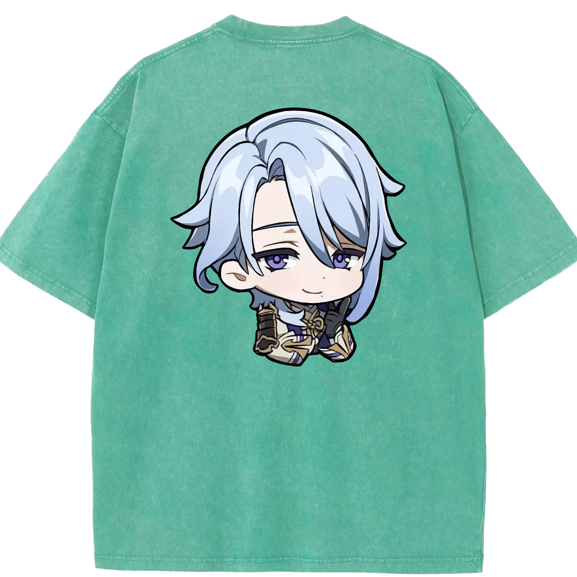 げんし神 神里綾人 かみさとあやと genshin Kamisato Ayato 綿100% ヴィンテージ風 半袖Tシャツ（背面プリント）